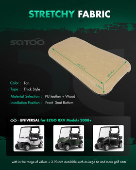 SCITOO front seat cushion tan visual for refreshed golf cart look