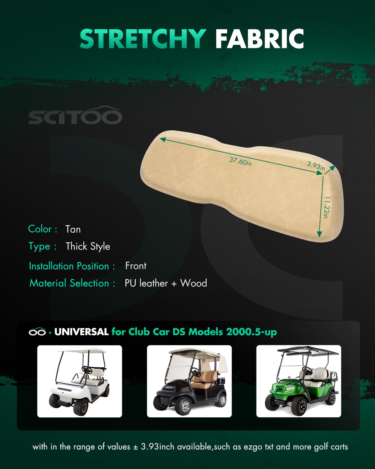SCITOO tan front seat cushion adds elegant touch and durable seating