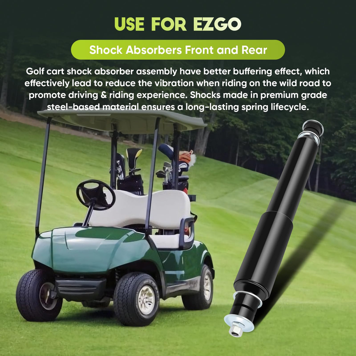 Premium shocks enhance ride quality on EZGO TXT