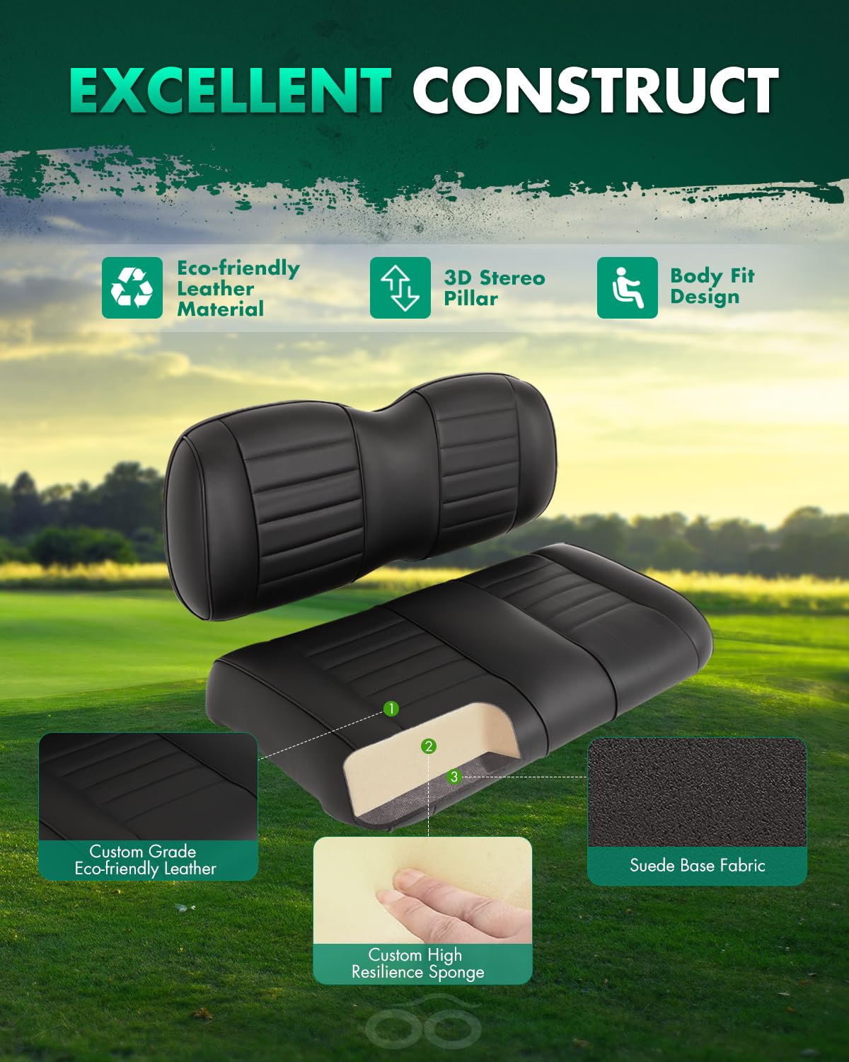 SCITOO rear cushions for Club Car refresh the rear seat with comfort