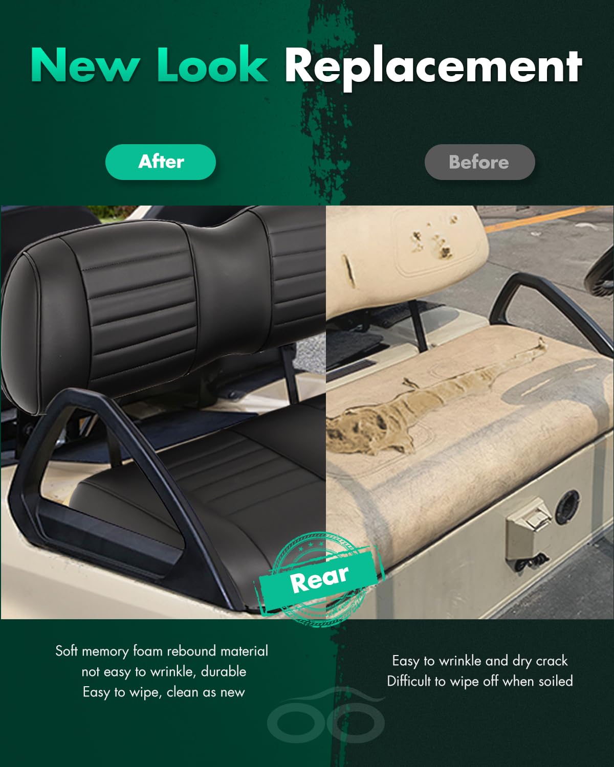 SCITOO rear cushions for EZGO ST Sport enhance comfort and style on rides
