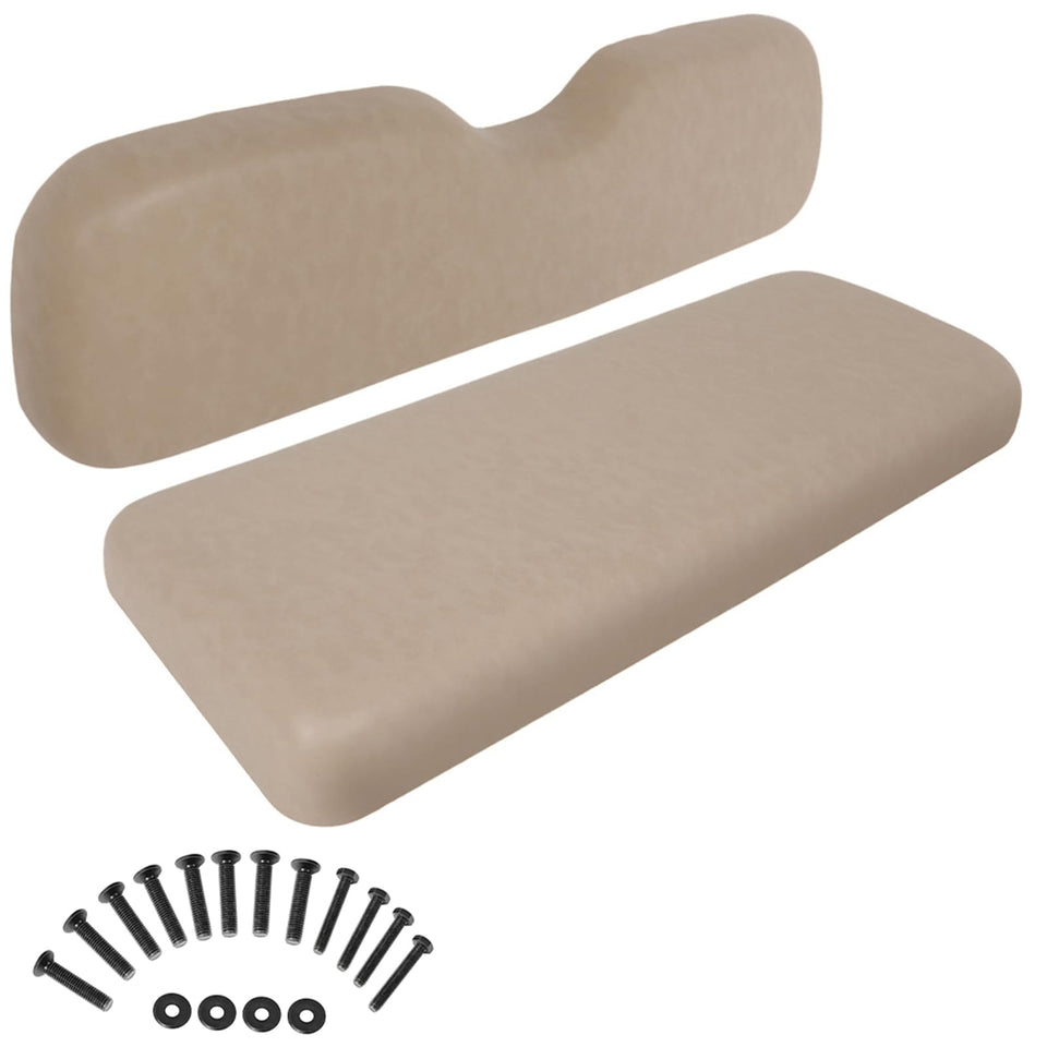 SCITOO rear seat bottom cushion in tan for golf carts, comfortable ride.