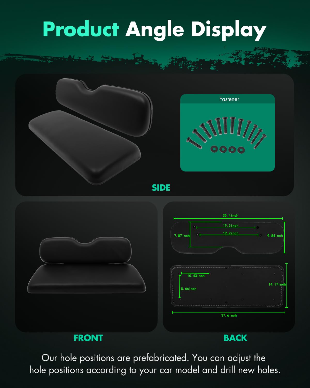 SCITOO rear cushion kit installed on a Club Car rear seat.