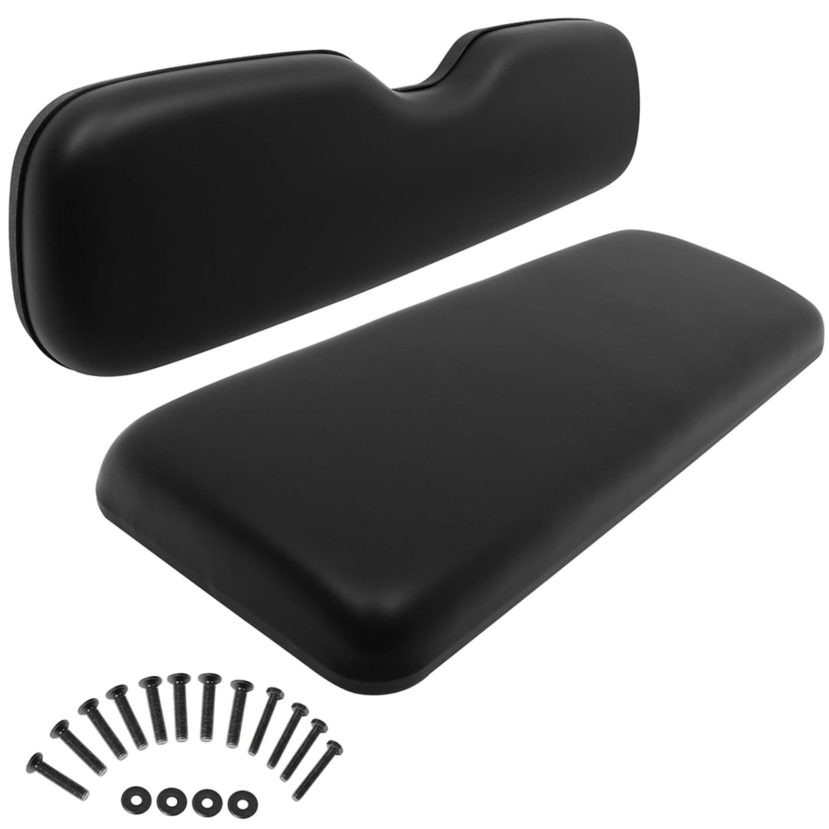SCITOO rear seat cushion close-up in black fabric for EZGO TXT, durable upholstery.