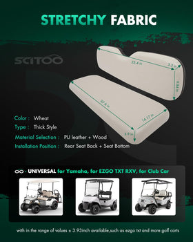 SCITOO rear seat cushions Wheat set – back view showing seamless fit with vehicle seats.
