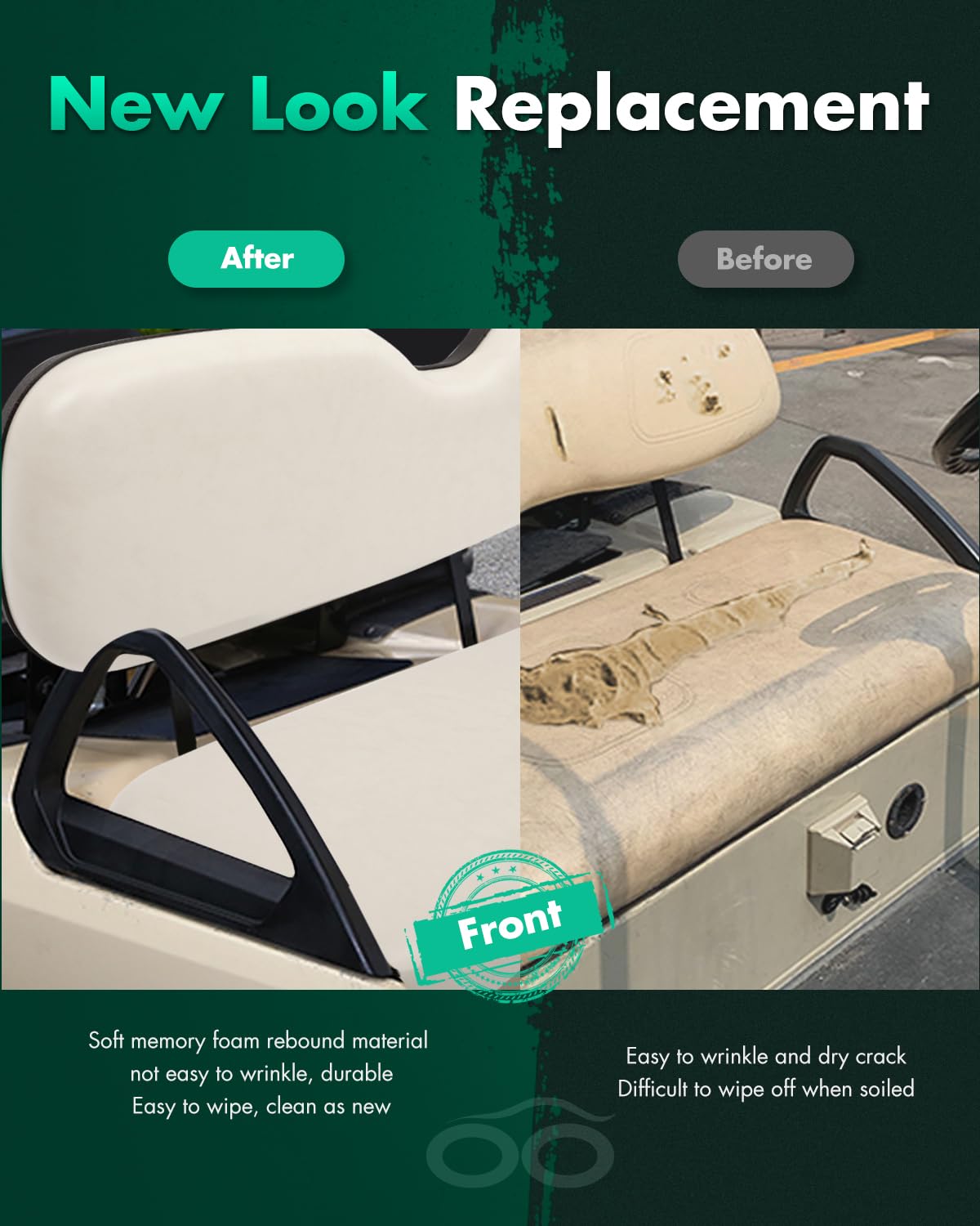 SCITOO rear seat cushions Wheat set – stitch detail emphasizes durability and craftsmanship.