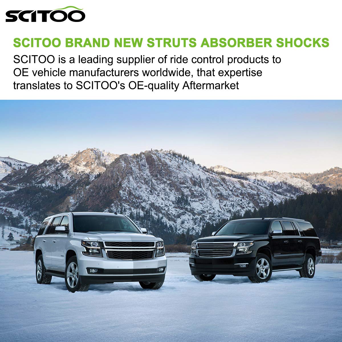 SCITOO front shocks enhance cart stability during turns on uneven trails.