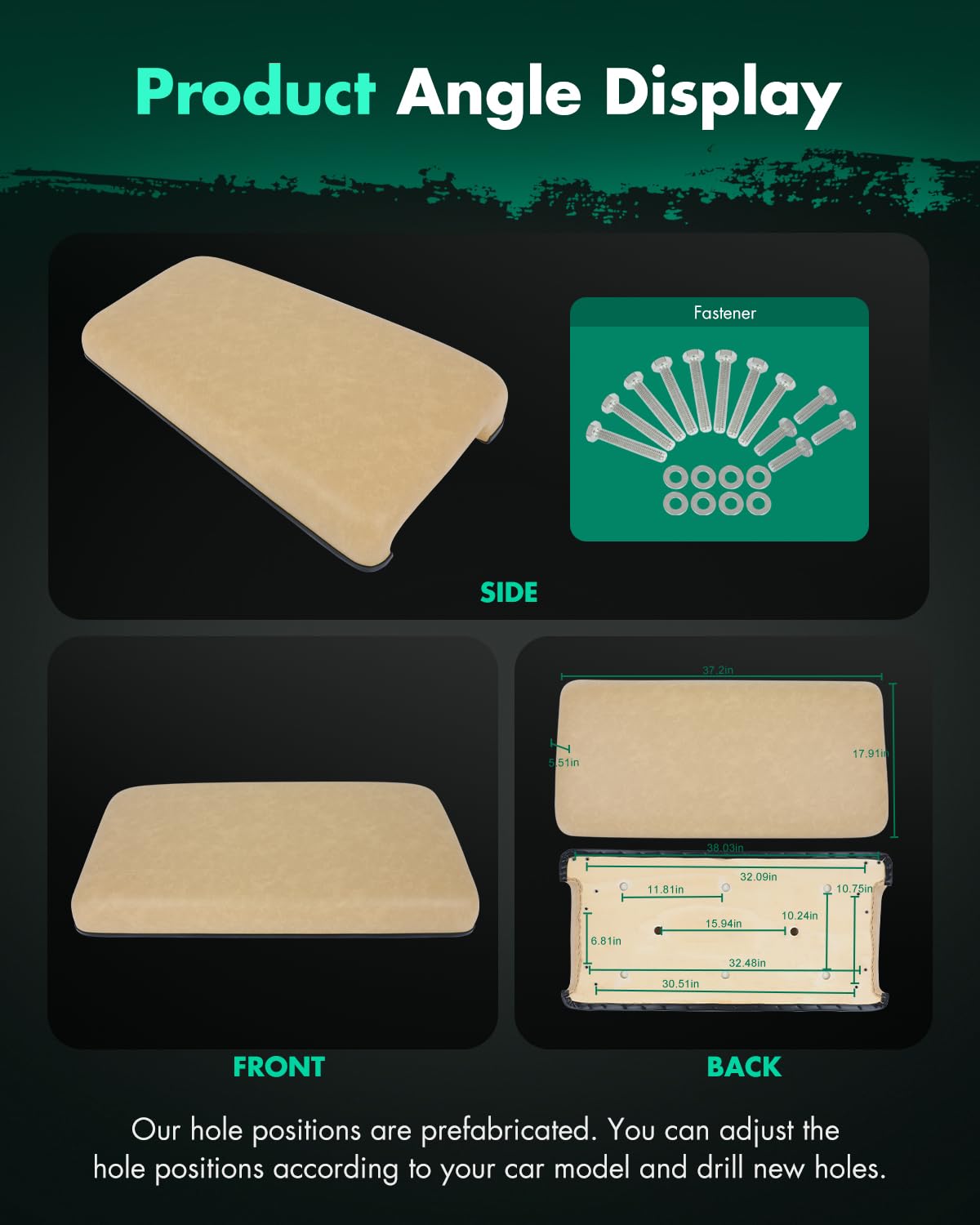 SCITOO tan front-seat cushion adds elegant color and comfort.