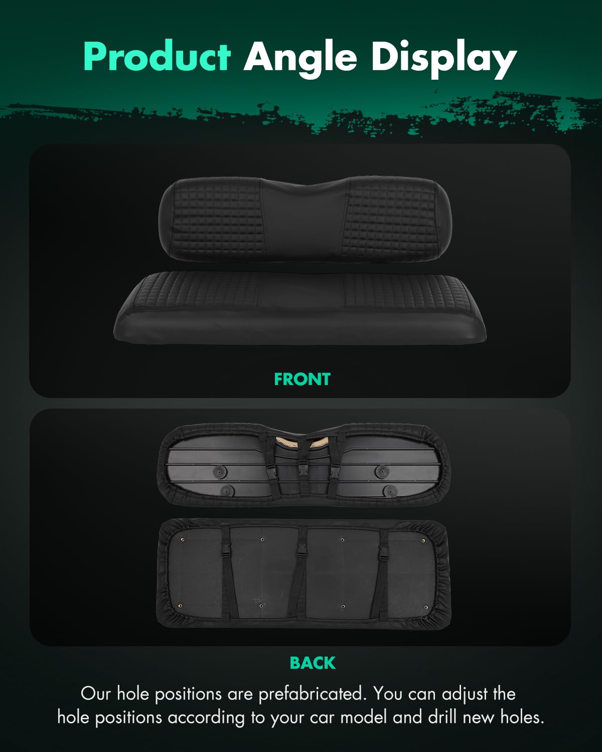 SCITOO universal-fit seat cover works on Club Car, EZGO, and Yamaha.