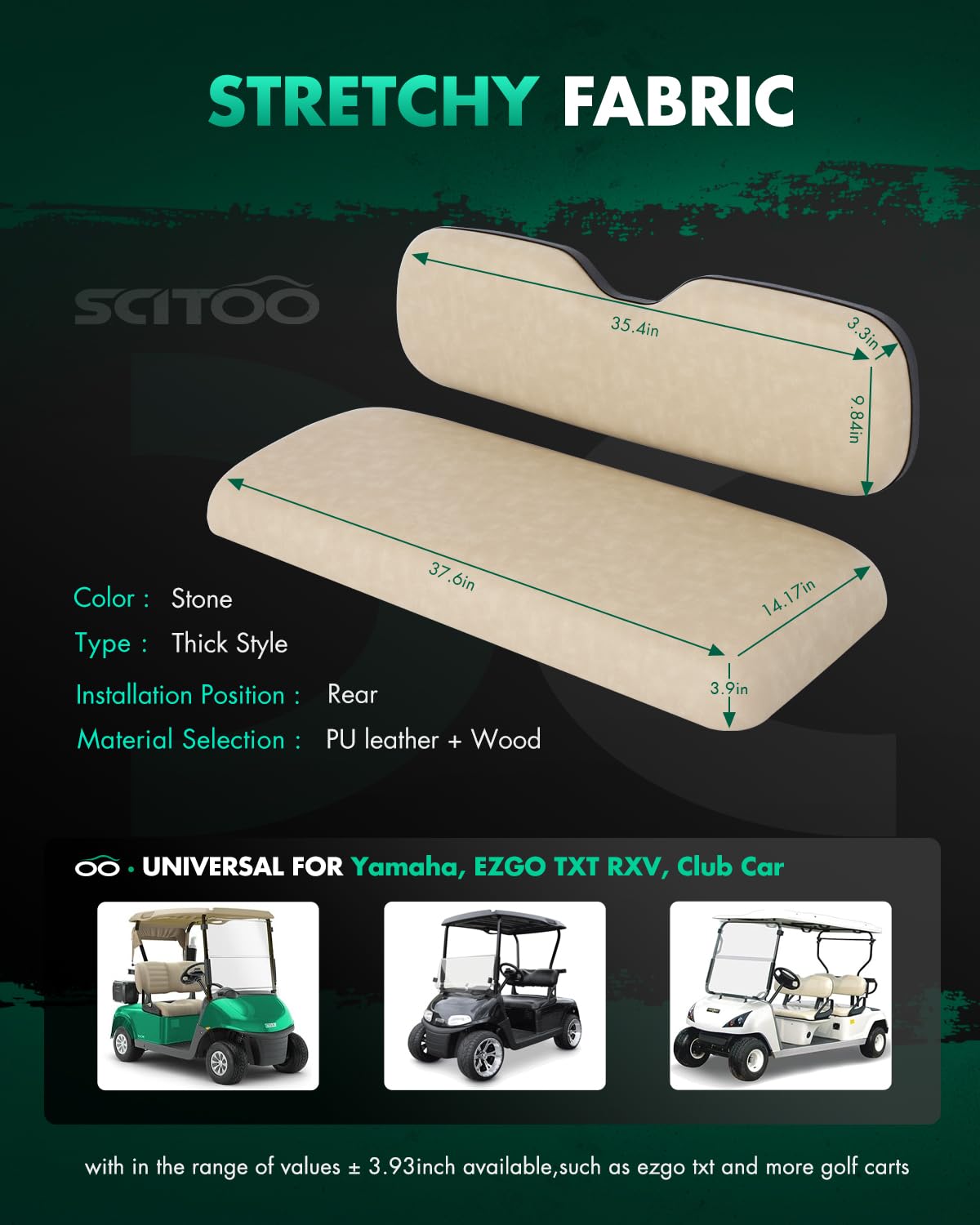 SCITOO rear seat bottom cushion in brown enhances ride comfort.