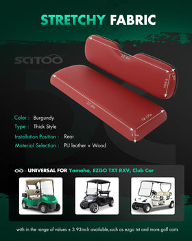 SCITOO burgundy rear flip seat cushions for Club Car rear seats upgrade and style