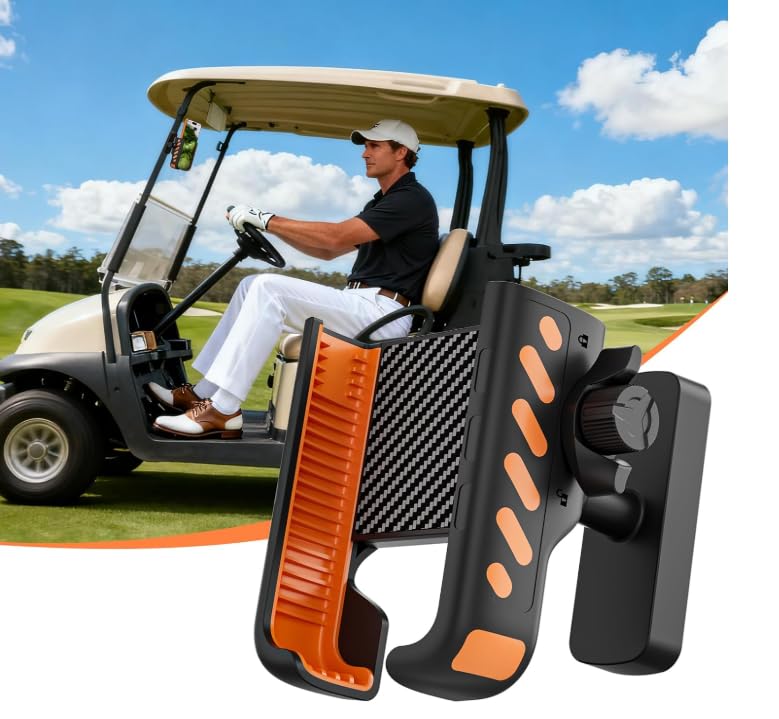 SCmedrichyr magnetic golf cart phone mount securely holds devices on metal frames for easy access
