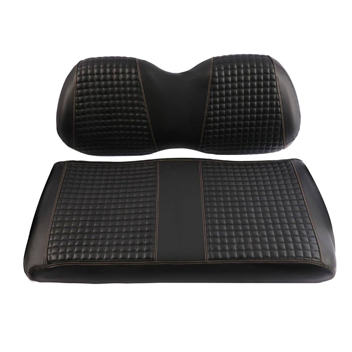 Scott Edward EZGO seat cover in diamond black design protects seats and enhances comfort.