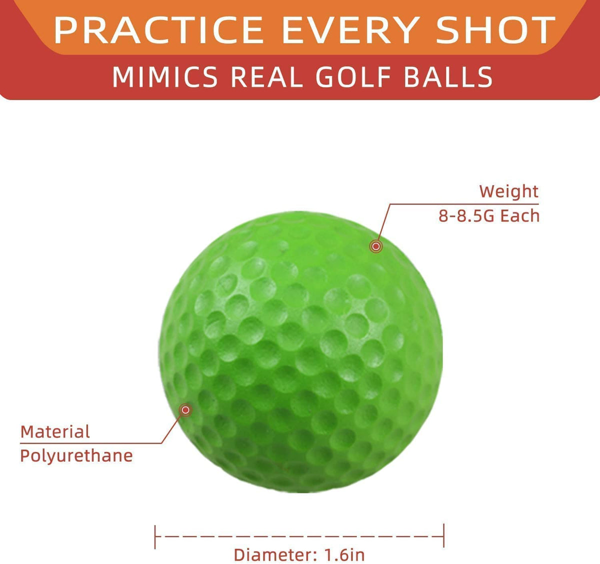 Scott Edward foam golf balls are lightweight with limited flight for compact spaces