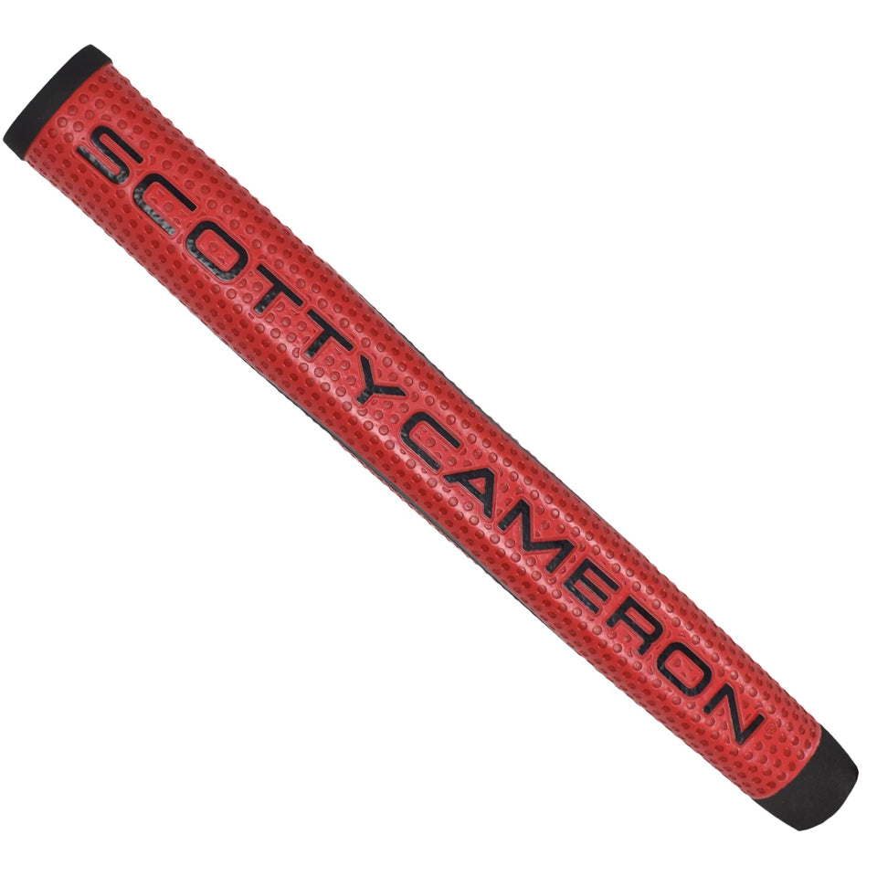 Scotty Cameron Winn Matador oversize red putter grip enhances control and feel on greens.