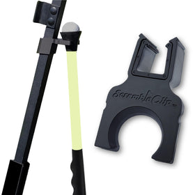 ScrambleClip front vertical strut clip secures your Scramble Stick on a cart frame.