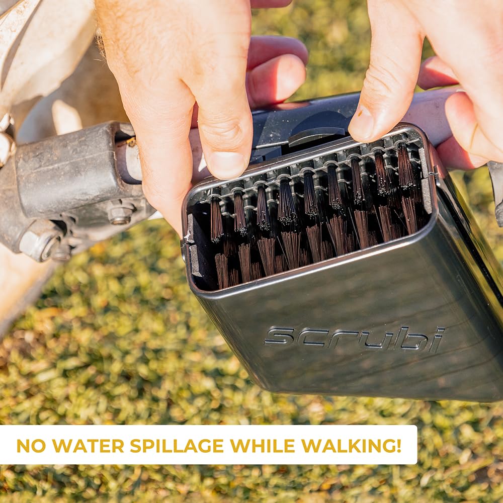 Scrubi bracket options help secure on cart or bag