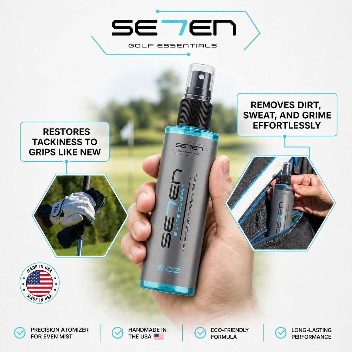 SE7EN EliteClean cleans grip wraps and keeps holds secure during play.