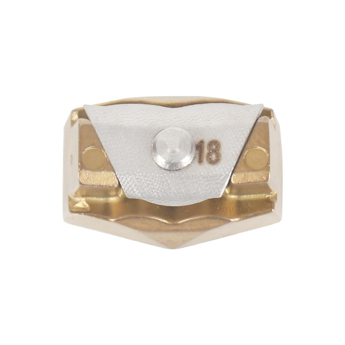 Close-up of 18g weight designed for Triple Diamond head