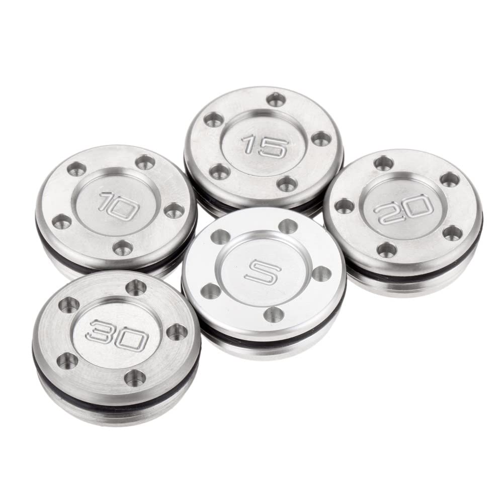 Durable metal finish and compact design suited for frequent weight adjustments.