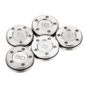 Durable metal finish and compact design suited for frequent weight adjustments.