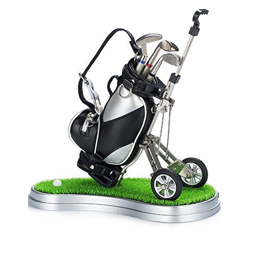 Seadream golf gift set pen holder with lawn base enhances desk organization.