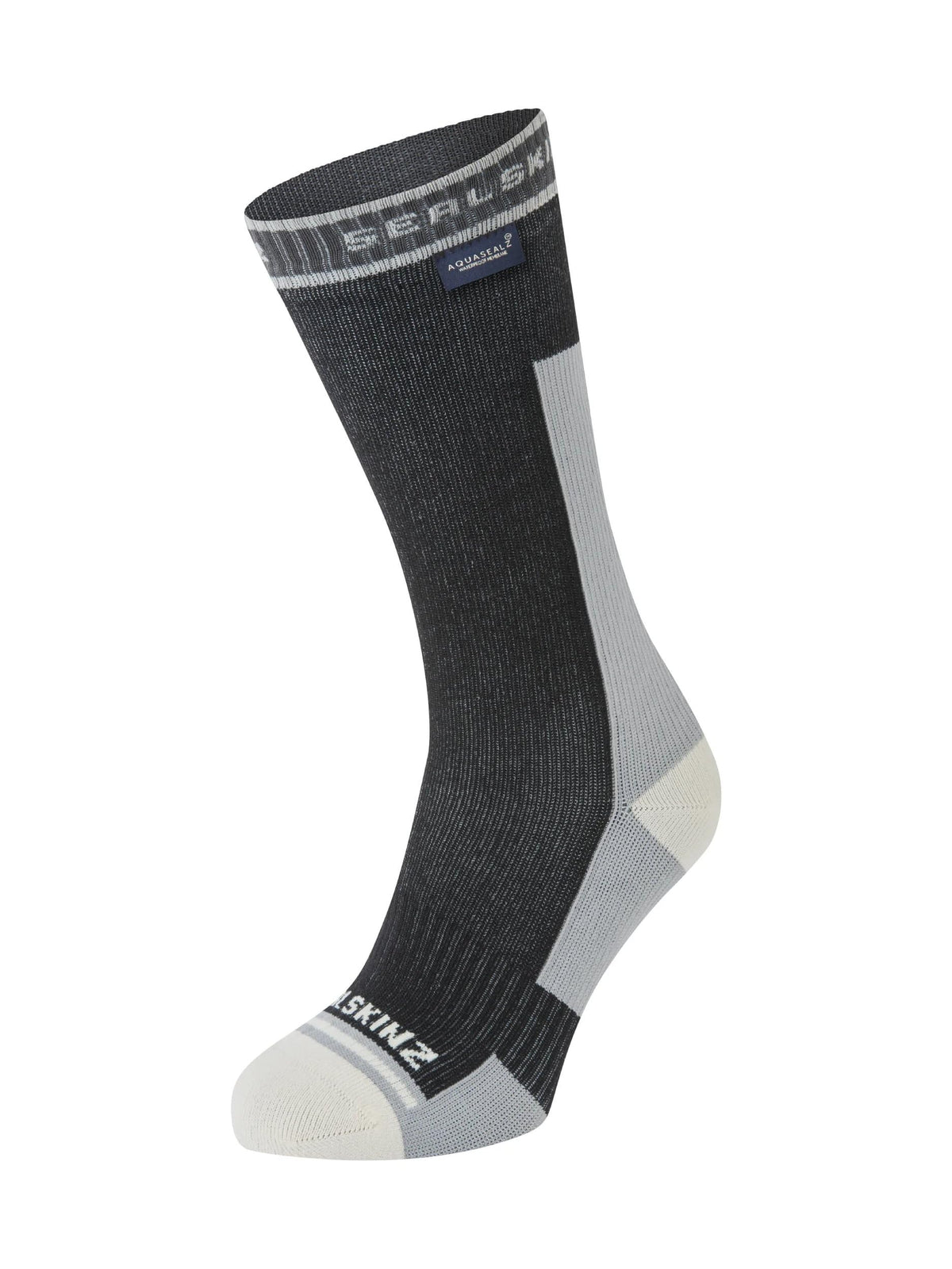 SEALSKINZ Holverstone waterproof running sock in full view, protecting feet during wet runs.