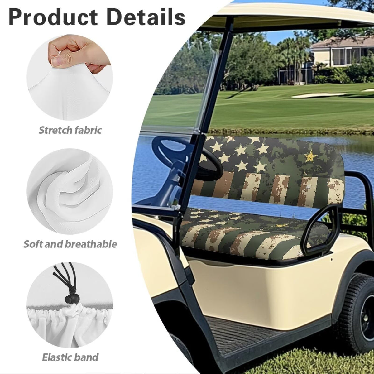 SEANATIVE camo flag cover is a practical golf cart gift idea
