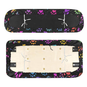 SEANATIVE seat cover backrest view shows vibrant paw pattern and nonskid bottom