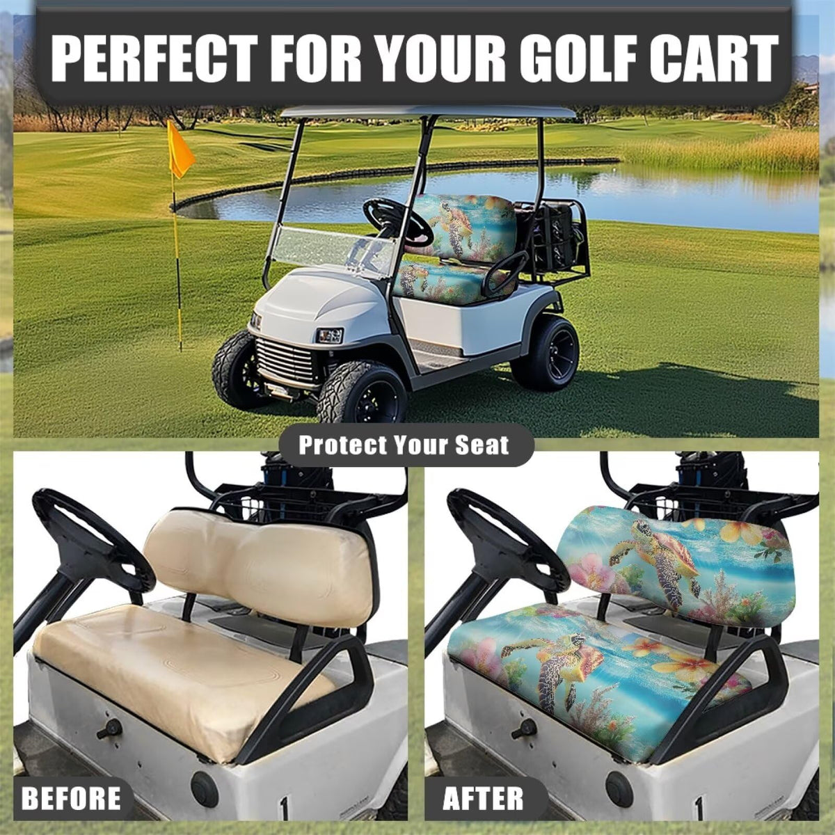 SEANATIVE backrest cover adds stylish protection for golf cart seats
