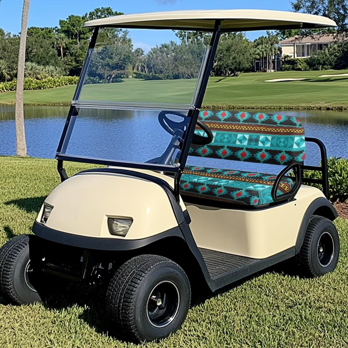 SEANATIVE golf cart seat blanket close-up shows breathable fabric