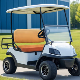 SEANATIVE Gradient Orange Golf Cart Seat Cover elastic-band installation ensures quick secure fit