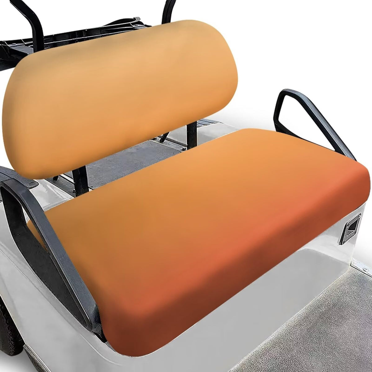 SEANATIVE Gradient Orange Golf Cart Seat Cover front view protects seat and adds vibrant style for the course