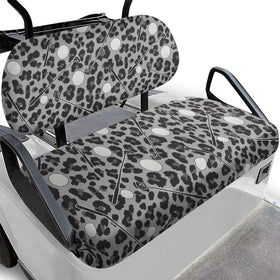SEANATIVE Leopard backrest seat cover protects two-seat carts with a stylish edge.