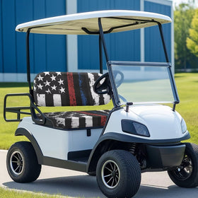 SEANATIVE red blue stripes US flag seat cover in all-weather design for carts.