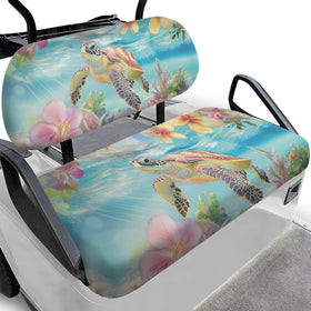 SEANATIVE sea turtle floral seat cover protects golf cart seats from dirt and wear