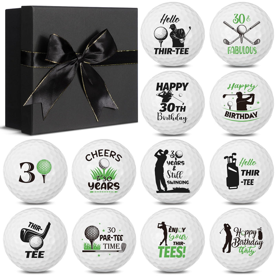 Seenelling 30th birthday golf balls ready for casual play and celebration.