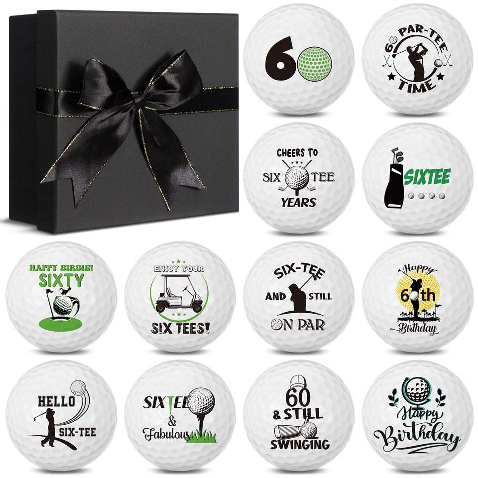 Seenelling 60th birthday golf balls gift box for milestone celebration on the course