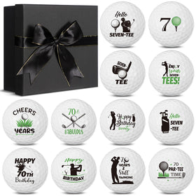 Seenelling 70th birthday golf balls 12-pack for celebratory rounds on the course.