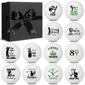 Seenelling 80th birthday golf balls on the course, ideal milestone celebration.