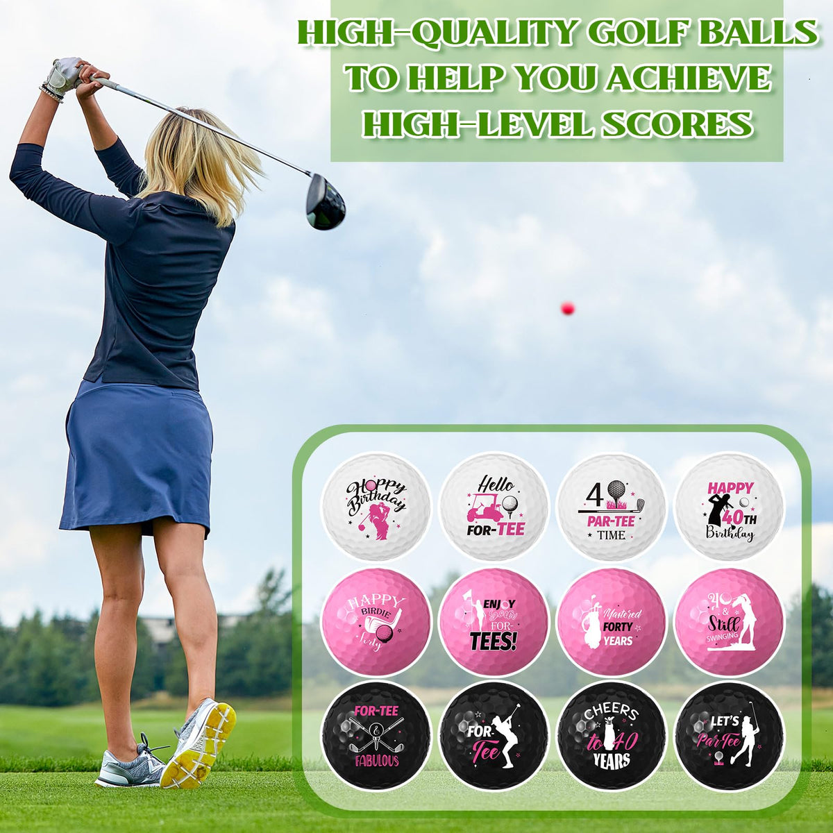 Seenelling gift box opened to reveal a thoughtful 40th birthday golf gift
