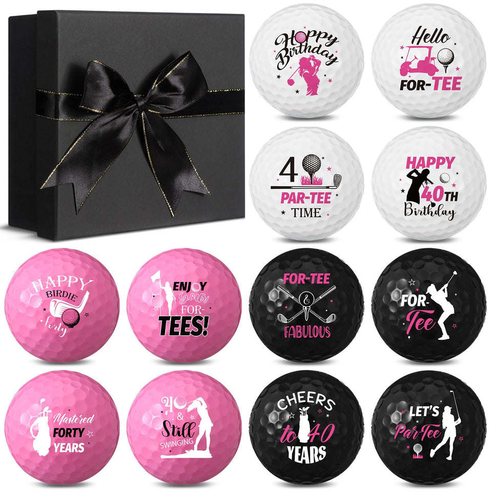 Seenelling pink 40th birthday golf balls for on-course fun and celebration