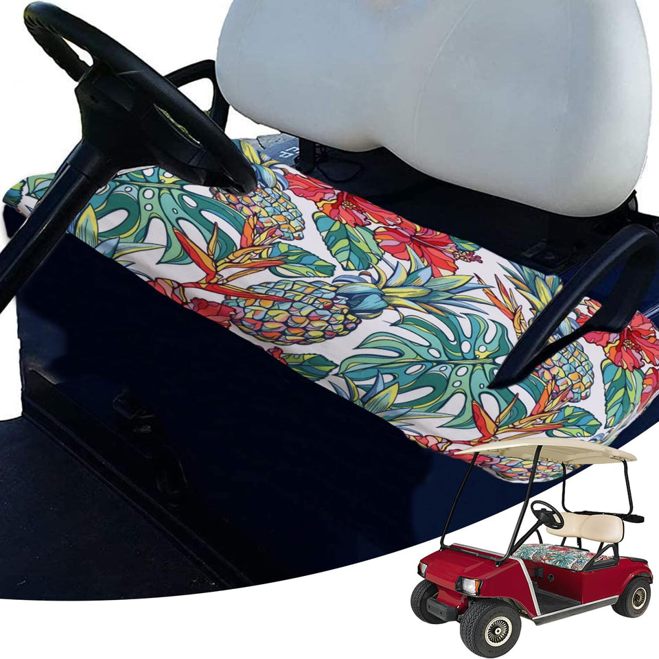 SEJGGKQ seat covers universal fit on 2-4 passenger golf carts for easy protection.