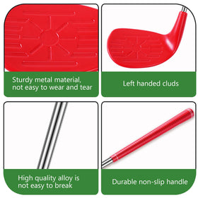 Sel Natural 6-pack golf tees shown with durable club for practice sessions.