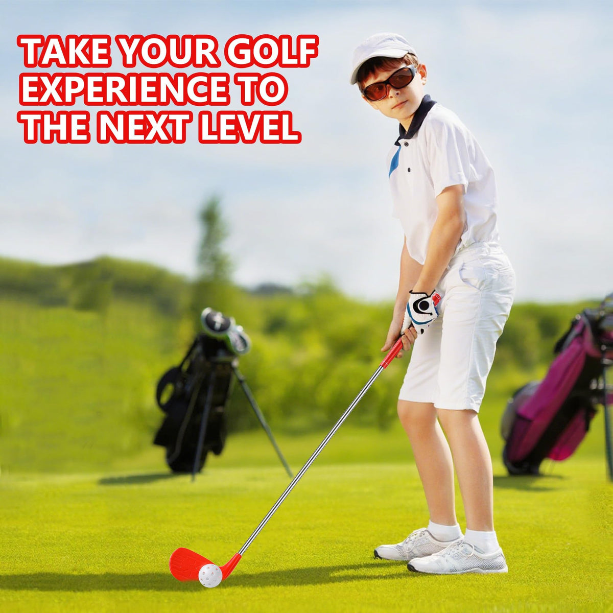 Sel Natural safe outdoor golf play featuring lightweight, non-slip grip and sturdy head.