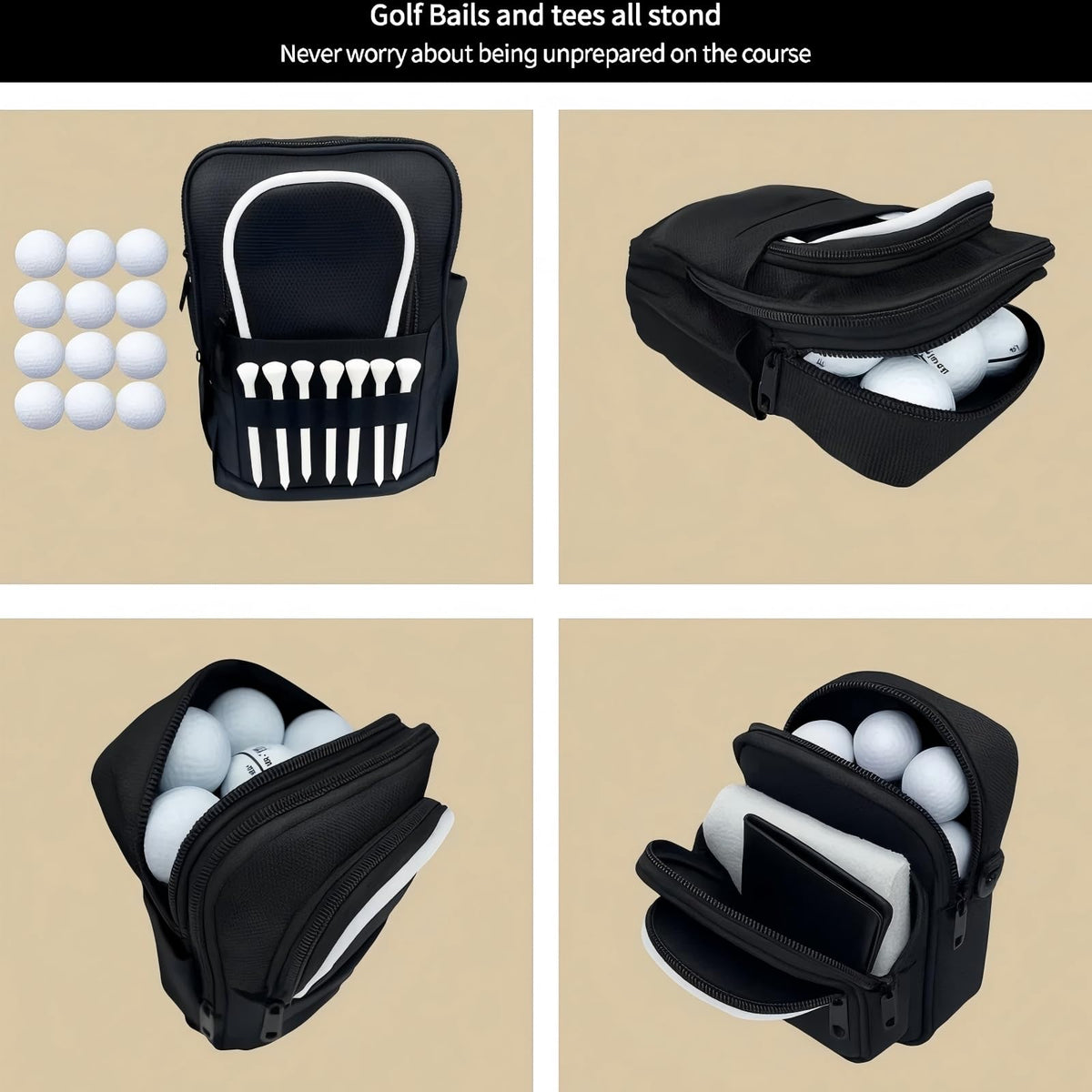 Seleasy Golf Ball Carrier Bag holds 20–25 balls for easy game-day refills.