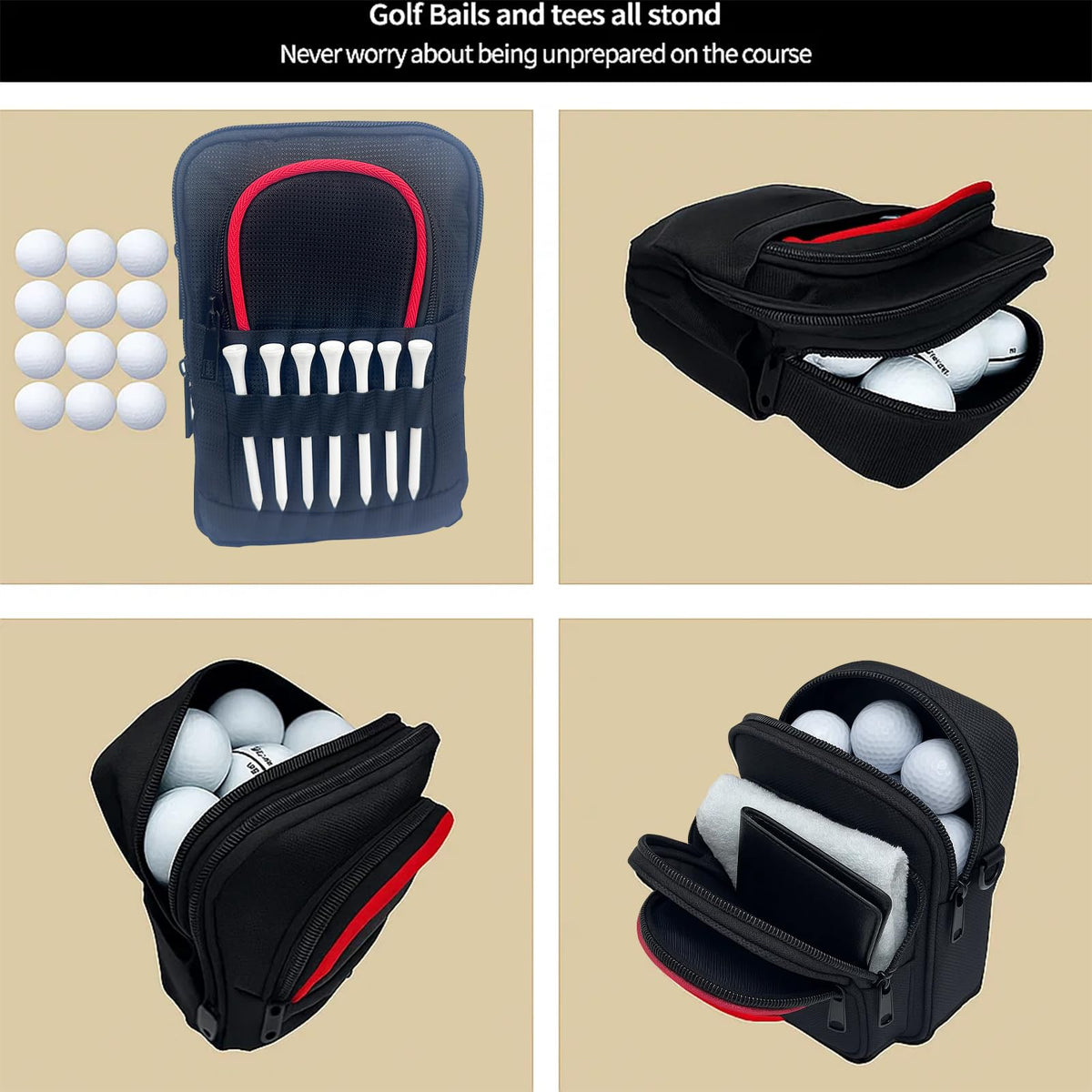 Seleasy ball carrier bag holds 20–25 balls for easy on-course access