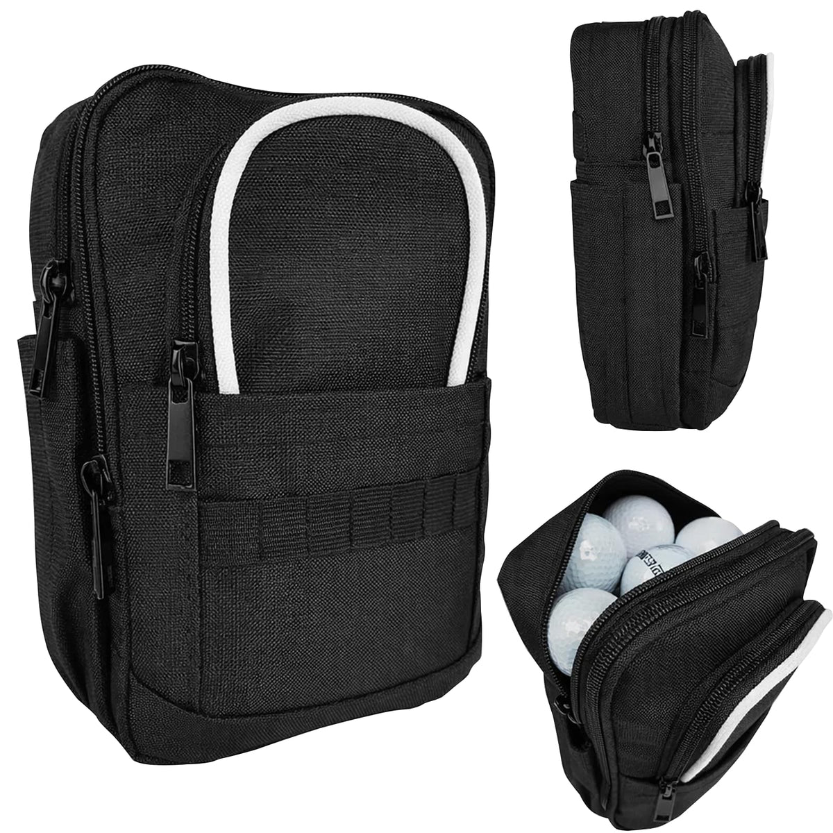 Seleasy Golf Valuables Pouch with three zipper pockets for organized tees and markers.