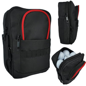 Seleasy golf valuables pouch with 3 zipper pockets keeps tees and markers organized
