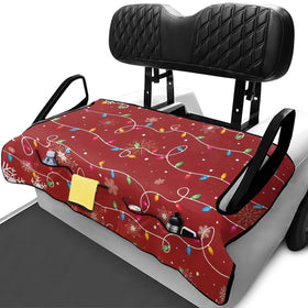 Semiouray golf cart seat cover with four pockets for easy access gear.